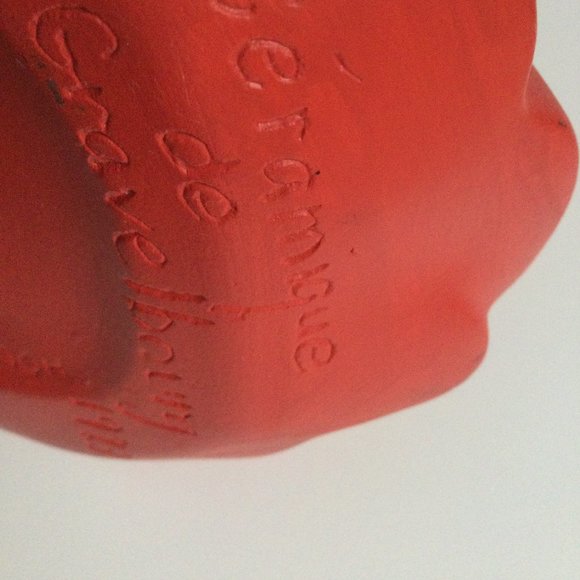 Laurette B Ceramique de Gravelbourg Holland Mold ceramic figurine girl red dress - Picture 12 of 15